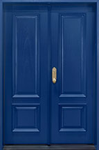 GD-303PS DD CST Double Mahogany-Blue Sapphire RAL 5003 Wood Front Entry Door
