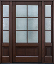 GD-655PS 2SL CST Single with 2 Sidelites Mahogany-Walnut Wood Front Entry Door