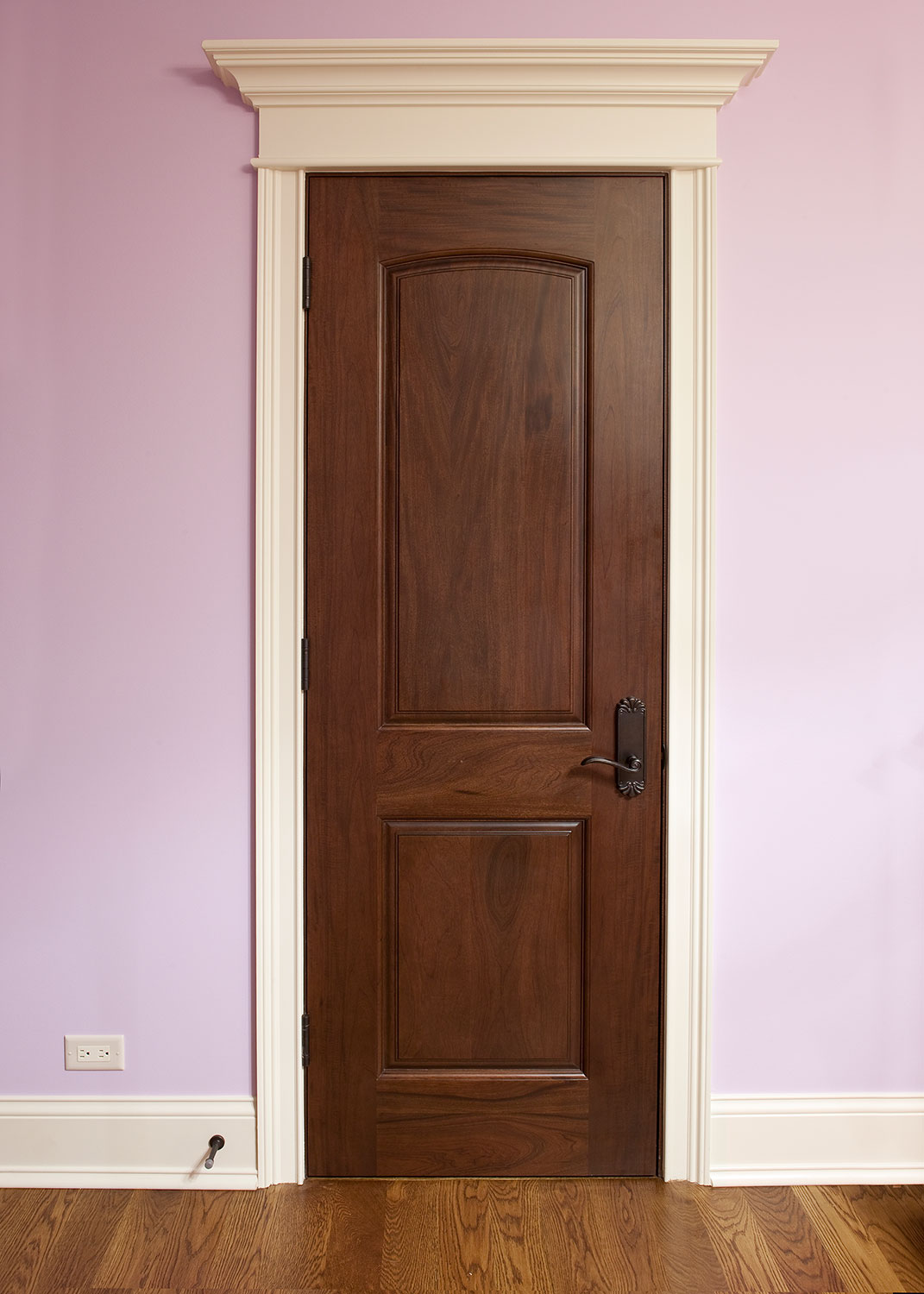 Interior Door Custom - Single - Solid Wood with Walnut Finish, Classic ...