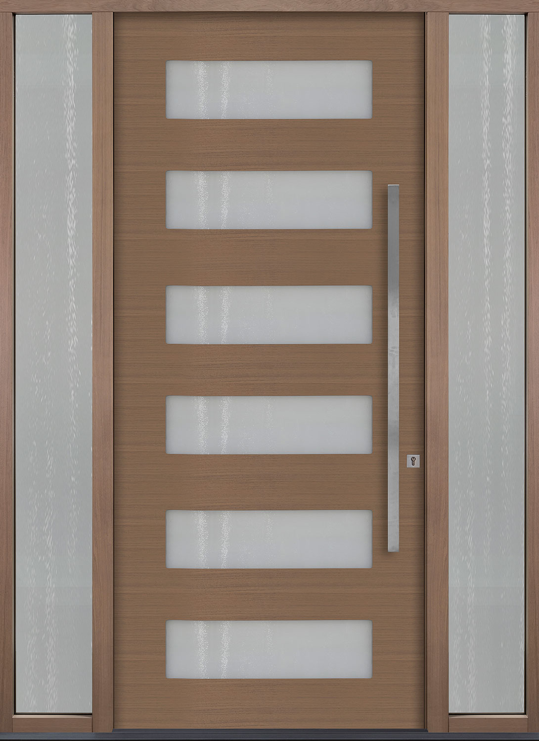 Oak Solid Wood Front Entry Door - Single with 2 Sidelites