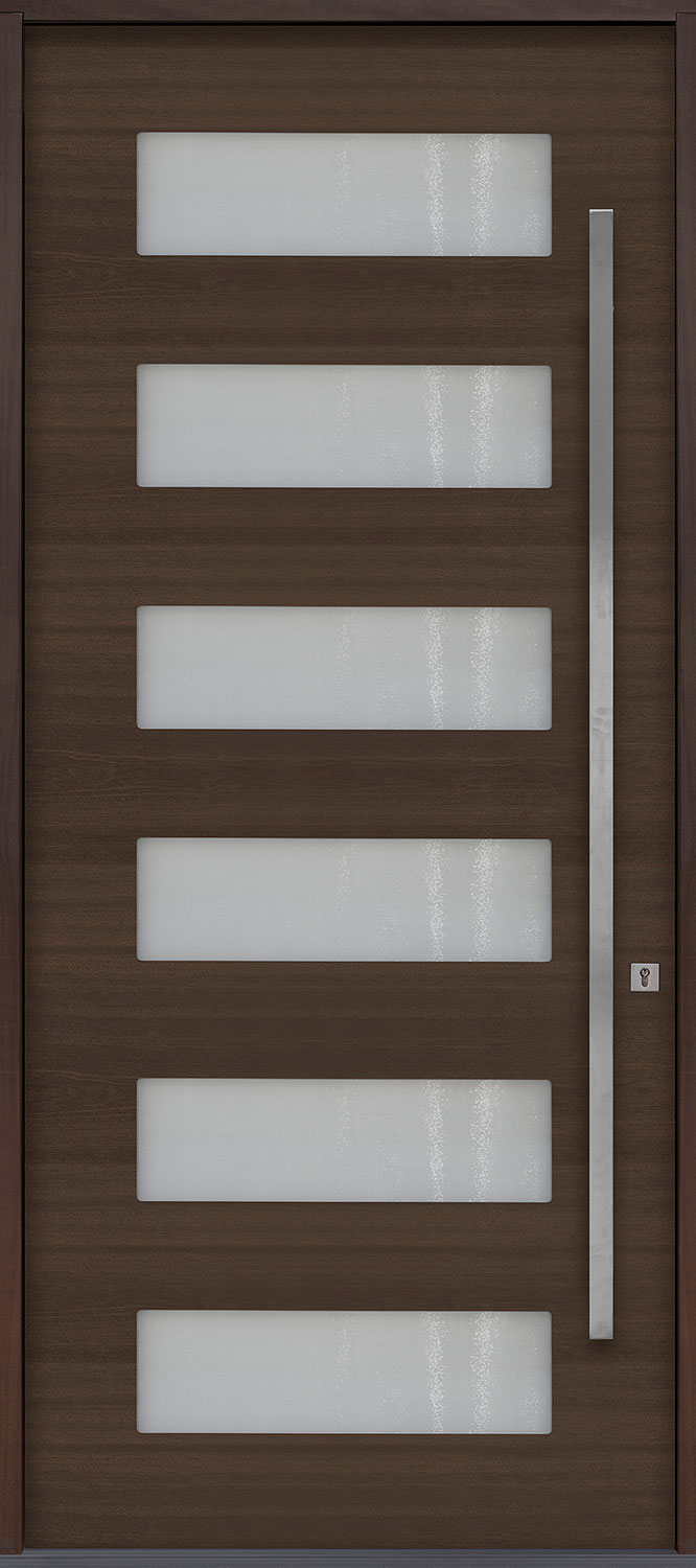 Modern Euro Collection Mahogany Wood Veneer Wood Front Door  - GD-EMD-006W CST
