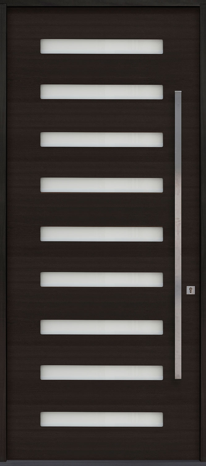 Modern Euro Collection Mahogany Wood Veneer Wood Front Door  - GD-EMD-009W CST