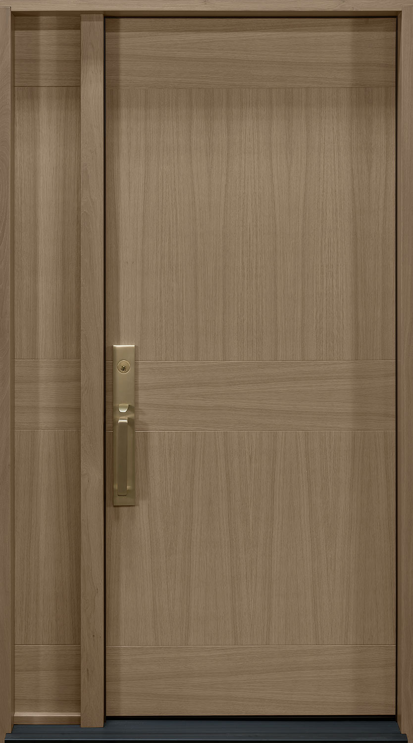 Oak Solid Wood Front Entry Door - Single with 1 Sidelite
