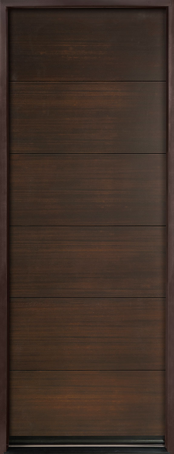 Modern Euro Collection Mahogany Wood Veneer Solid Wood Front Entry Door - Single - DB-EMD-A4T