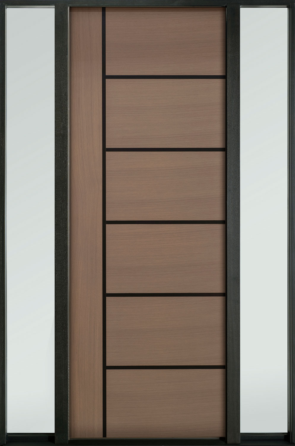 Modern Euro Collection Mahogany Wood Veneer Wood Front Door  - GD-EMD-B1T 2SL