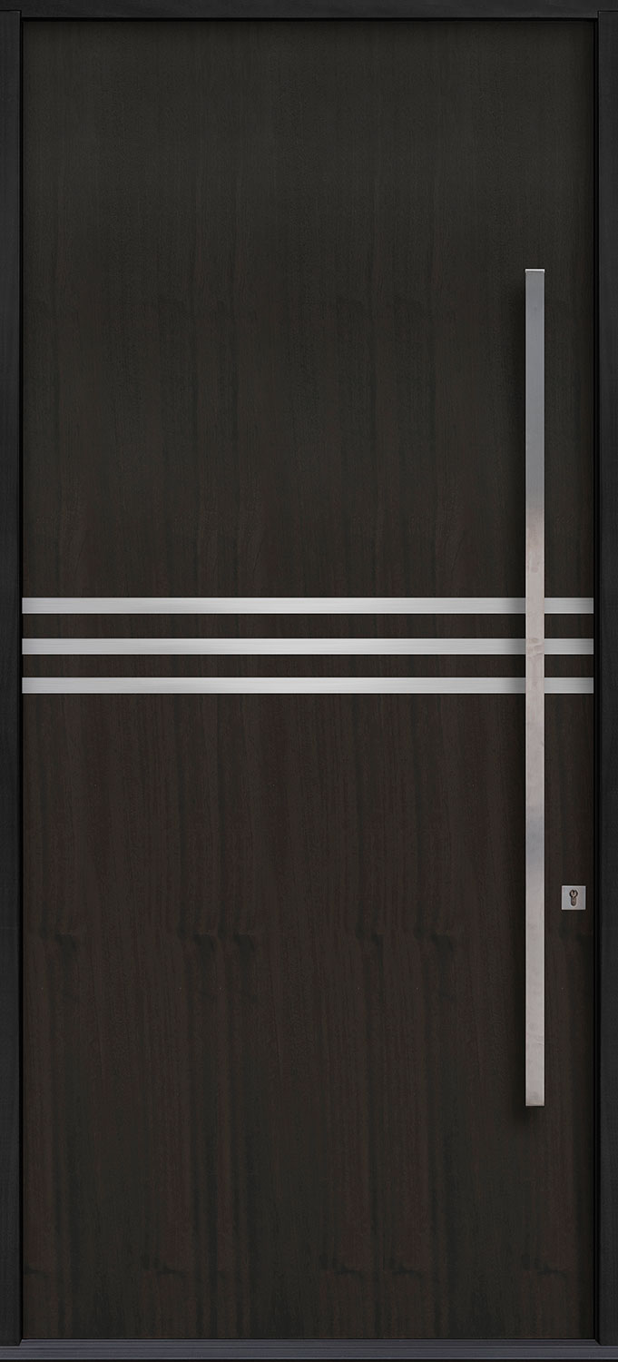 Modern Euro Collection Mahogany Wood Veneer Wood Front Door  - GD-EMD-L2W CST