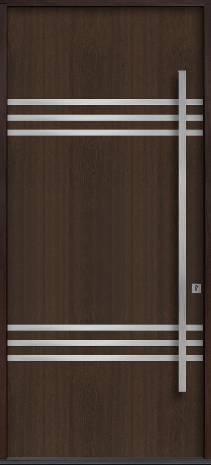 Mahogany Wood Veneer Solid Wood Front Entry Door - Single