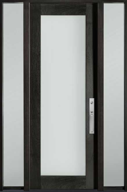 Modern Euro Collection Mahogany Wood Veneer Wood Front Door  - GD-001PT 2SL CST