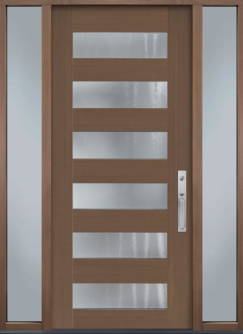 Modern Euro Collection Oak Wood Front Door  - GD-006W 2SL CST