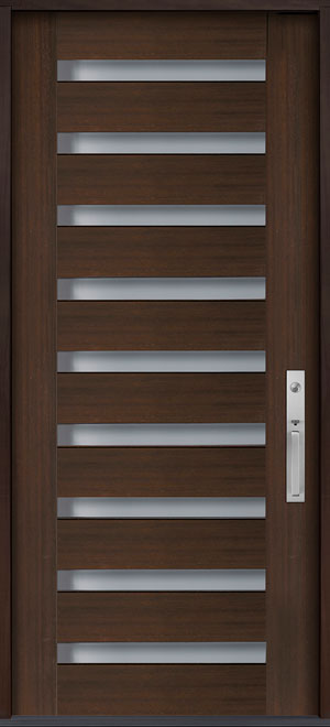 Modern Euro Collection Mahogany Wood Veneer Wood Front Door  - GD-009W CST