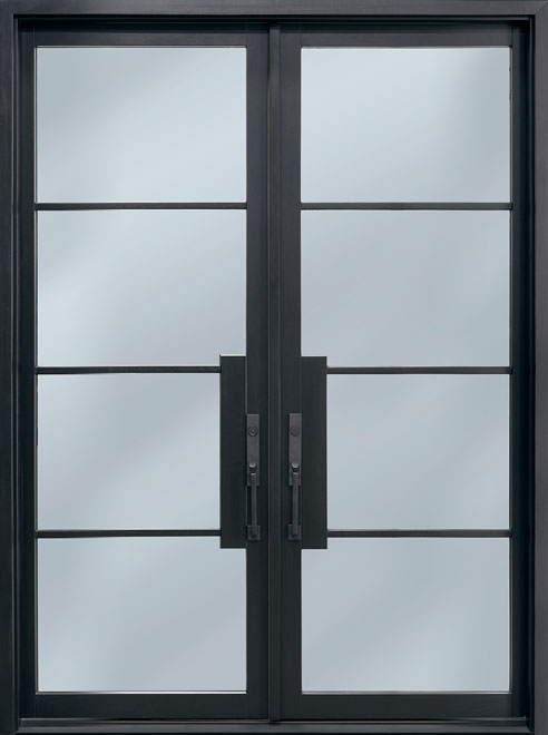 Modern Euro Collection Mahogany Wood Veneer Wood Front Door  - GD-804P-DD