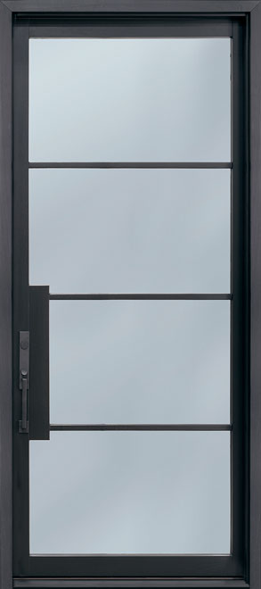 Modern Euro Collection Mahogany Wood Veneer Wood Front Door  - GD-804PW