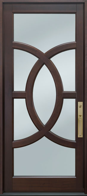 Modern Euro Collection Mahogany Wood Front Door  - GD-885PW CST