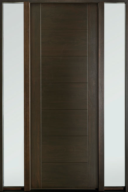 Modern Euro Collection Mahogany Wood Veneer Wood Front Door  - GD-EMD-711T 2SL