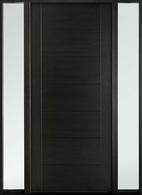Modern Euro Collection Mahogany Wood Veneer Wood Front Door  - GD-EMD-711W 2SL