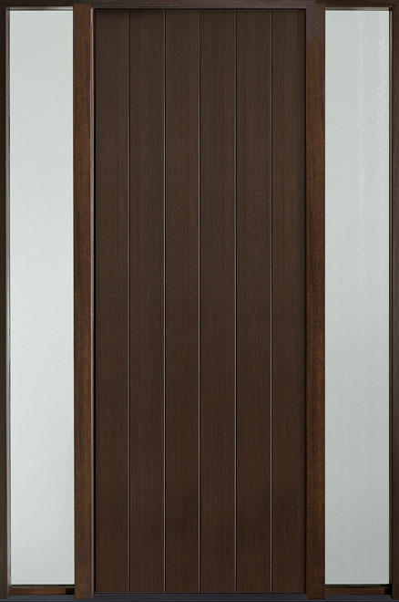 Modern Euro Collection Mahogany Wood Veneer Wood Front Door  - GD-EMD-A2T 2SL