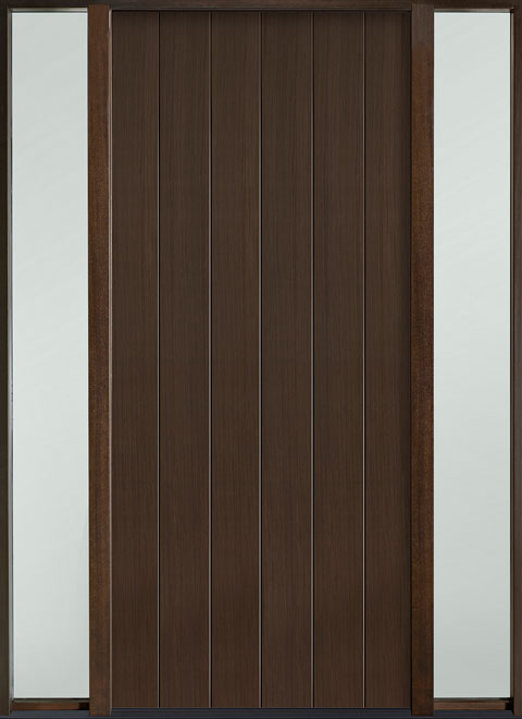 Modern Euro Collection Mahogany Wood Veneer Wood Front Door  - GD-EMD-A2W 2SL