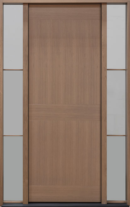 Modern Euro Collection Oak Wood Veneer Wood Front Door  - GD-EMD-A42T 2SL CST