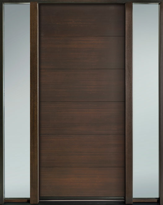 Modern Euro Collection Mahogany Wood Veneer Wood Front Door  - GD-EMD-A4S 2SL