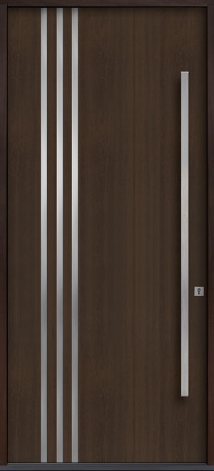 Modern Euro Collection Mahogany Wood Veneer Wood Front Door  - GD-EMD-L1W CST