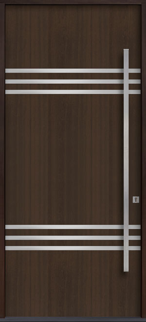 Modern Euro Collection Mahogany Wood Veneer Wood Front Door  - GD-EMD-L3W CST