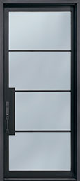 DB-804PW Mahogany Wood Veneer-Black Paint Wood Door - in-Stock