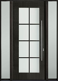 GD-EMD-008W 2SL CST Single with 2 Sidelites Mahogany Wood Veneer-Espresso Wood Front Entry Door