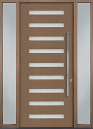 GD-EMD-009W 2SL CST Single with 2 Sidelites Oak-Light Loft Wood Front Entry Door