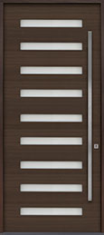 GD-EMD-009W CST Single Mahogany Wood Veneer-Walnut Wood Front Entry Door