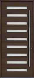 GD-EMD-009W CST, Modern Mahogany Wood Veneer-Walnut Front Door
