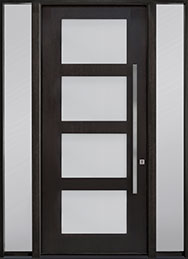 GD-EMD 823W 2SL CST Single with 2 Sidelites Mahogany Wood Veneer-Espresso Wood Front Entry Door