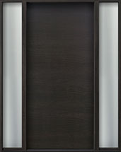 DB-EMD-A0PS 2SL Mahogany Wood Veneer-Espresso  Wood Entry Door - Single with 2 Sidelites