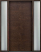 DB-EMD-A0PS 2SL Mahogany Wood Veneer-Walnut  Wood Entry Door - Single with 2 Sidelites