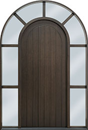 GD-EMD-A2RR SL CST Single with 2 Sidelites Mahogany-Coffee-Bean Wood Front Entry Door