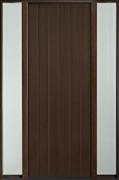 GD-EMD-A2T 2SL Single with 2 Sidelites Mahogany Wood Veneer-Walnut Wood Front Entry Door