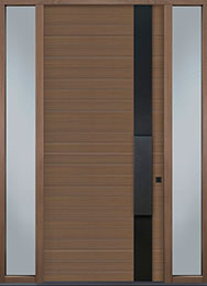 GD-EMD-A5W 2SL CST Single with 2 Sidelites Oak-Light Loft Wood Front Entry Door