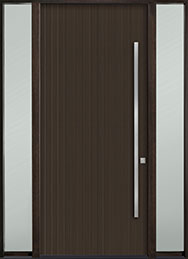 DB-EMD-A6W 2SL CST Mahogany Wood Veneer-Coffee-Bean  Wood Front Door