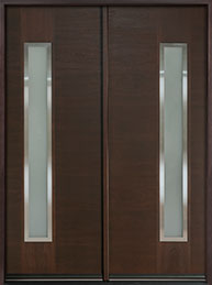 GD-EMD-G5T-DD CST Double Mahogany Wood Veneer-Walnut Wood Front Entry Door