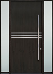 Modern Euro Collection Mahogany Wood Veneer Wood Front Door  - GD-EMD-L2W 2SL CST