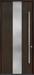 GD-EMD-M2W CST Single Mahogany Wood Veneer-Walnut Wood Front Entry Door