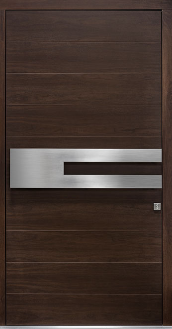 Pivot Mahogany Wood Veneer Wood Front Door  - GD-PVT-A4W CST
