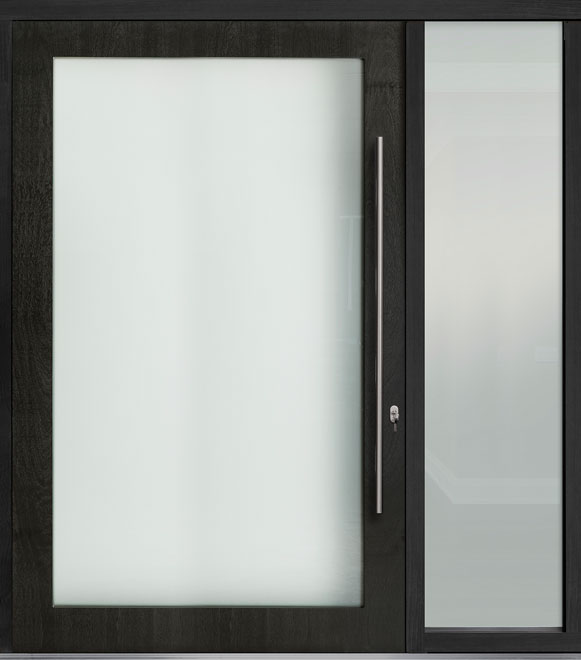 Pivot Mahogany-Wood-Veneer Wood Front Door  - GD-PVT-001 1SL24 60x96