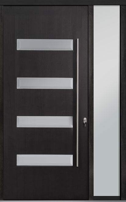 Pivot Mahogany-Wood-Veneer Wood Front Door  - GD-PVT-004 1SL18 48x108