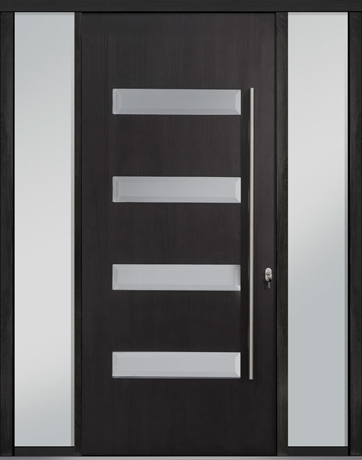 Pivot Mahogany-Wood-Veneer Wood Front Door  - GD-PVT-004 2SL18 48x108