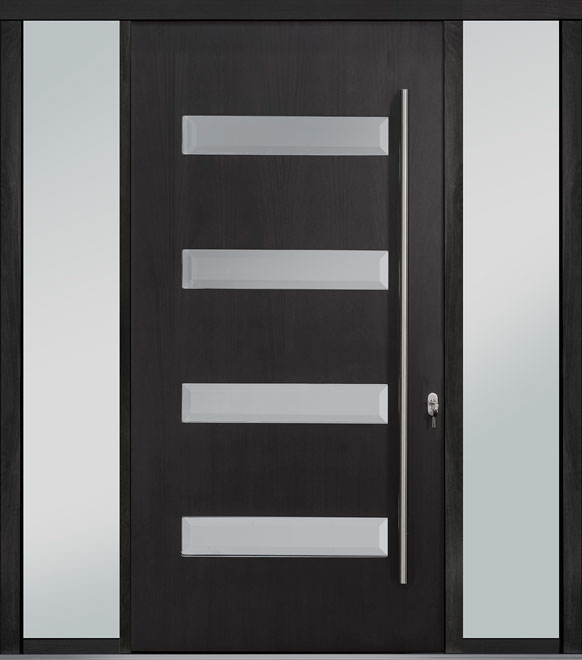 Pivot Mahogany-Wood-Veneer Wood Front Door  - GD-PVT-004 2SL18 48x96