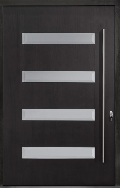 Pivot Mahogany-Wood-Veneer Wood Front Door  - GD-PVT-004 60x96
