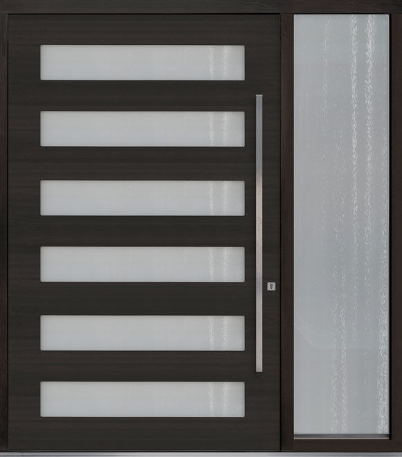 Pivot Mahogany-Wood-Veneer Wood Front Door  - GD-PVT-006 1SL24 60x96
