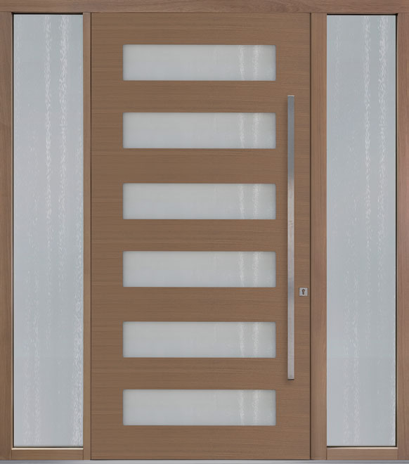 Pivot Oak-Wood-Veneer Wood Front Door  - GD-PVT-006 2SL18 48x96