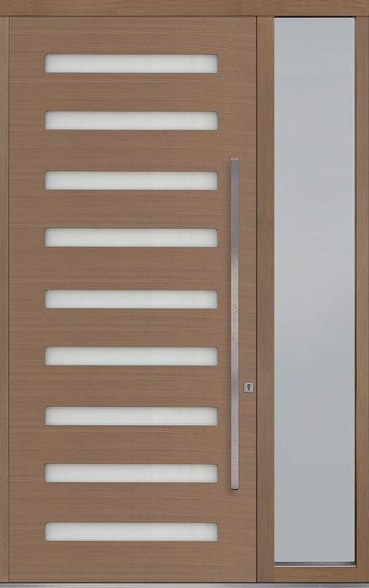 Pivot Oak-Wood-Veneer Wood Front Door  - GD-PVT-009 1SL18 48x108