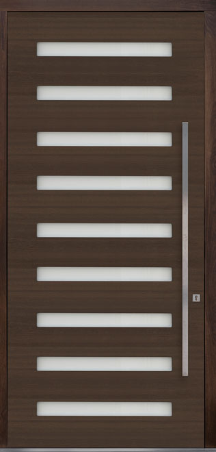 Pivot Mahogany-Wood-Veneer Wood Front Door  - GD-PVT-009 48x108